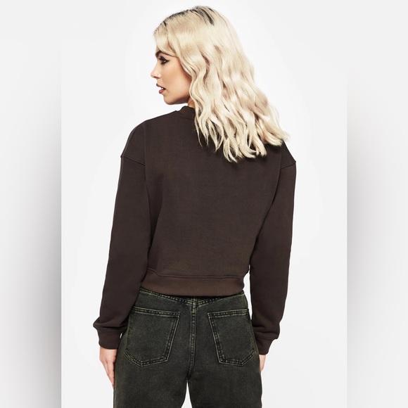 NWT Disturbia Sad Poets Graphic Print Crop Sweatshirt US 8 / UK 12 - Picture 3 of 6